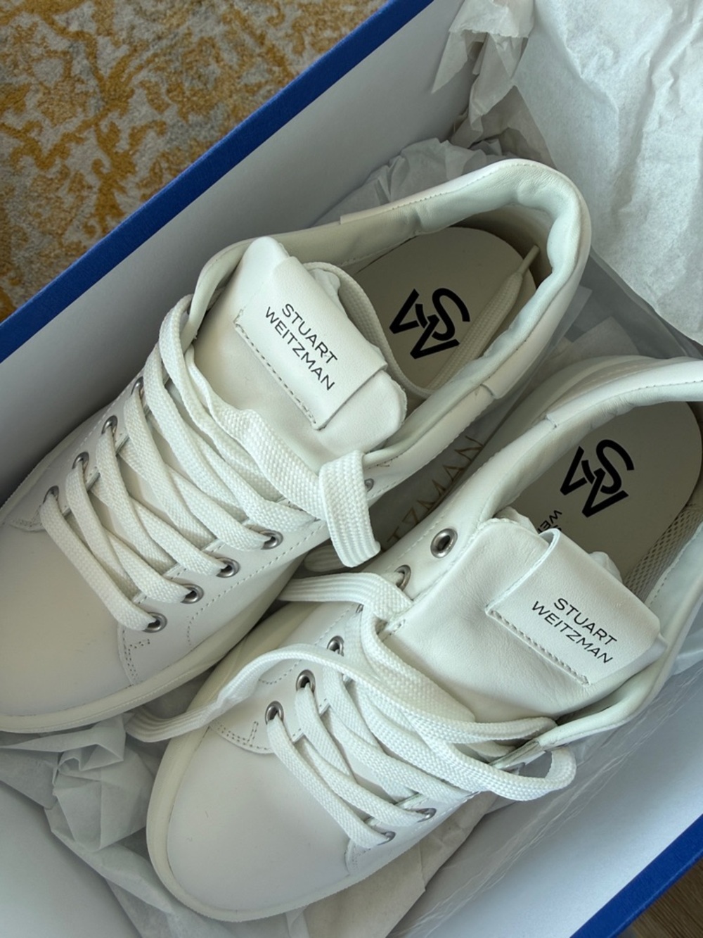 Stuart Weitzman White Leather Sneakers